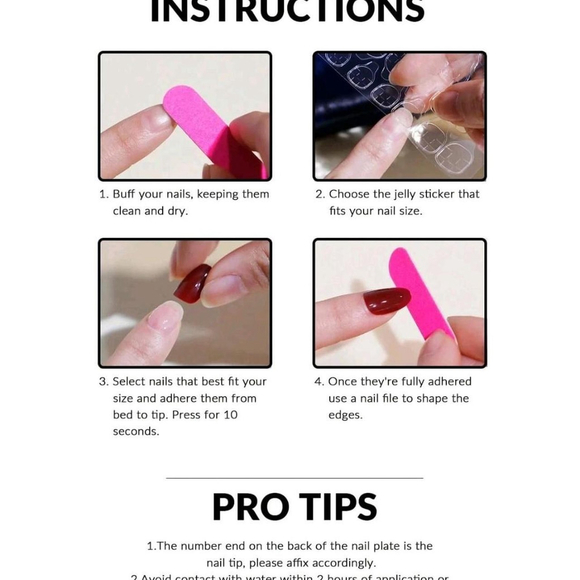 24Pcs Short Square White Toe Nails 3D Flower Rhinestone Set with Nail File SH - Picture 4 of 5